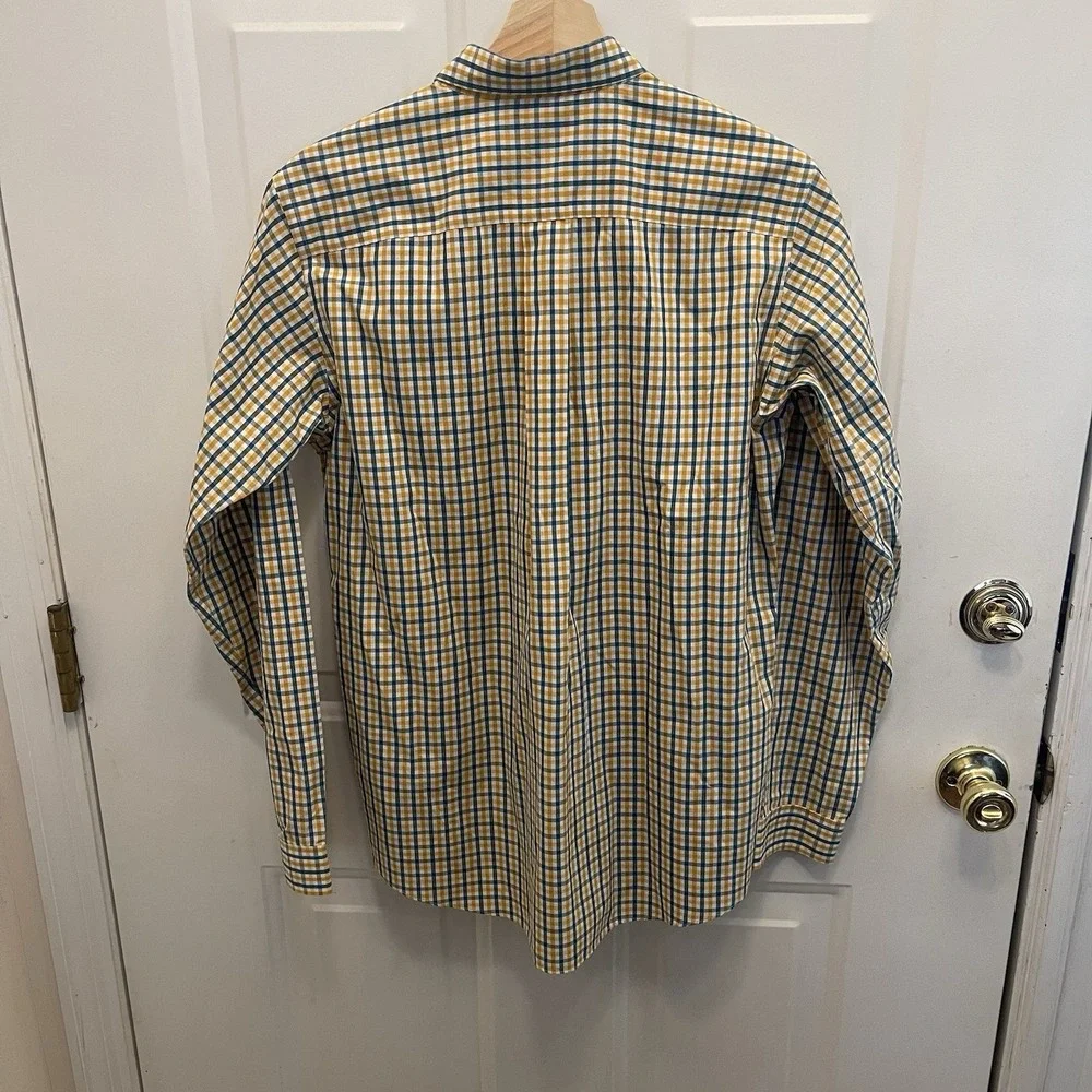 Brooks‎ Brothers Fleece Boys XL Blue Yellow Gingham Button Down Non-iron Preppy - Picture 4 of 5
